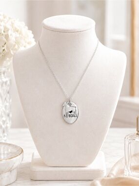 Silver Boxer Dog Pendant Necklace 18” NWT Pet Lover Gift NWT